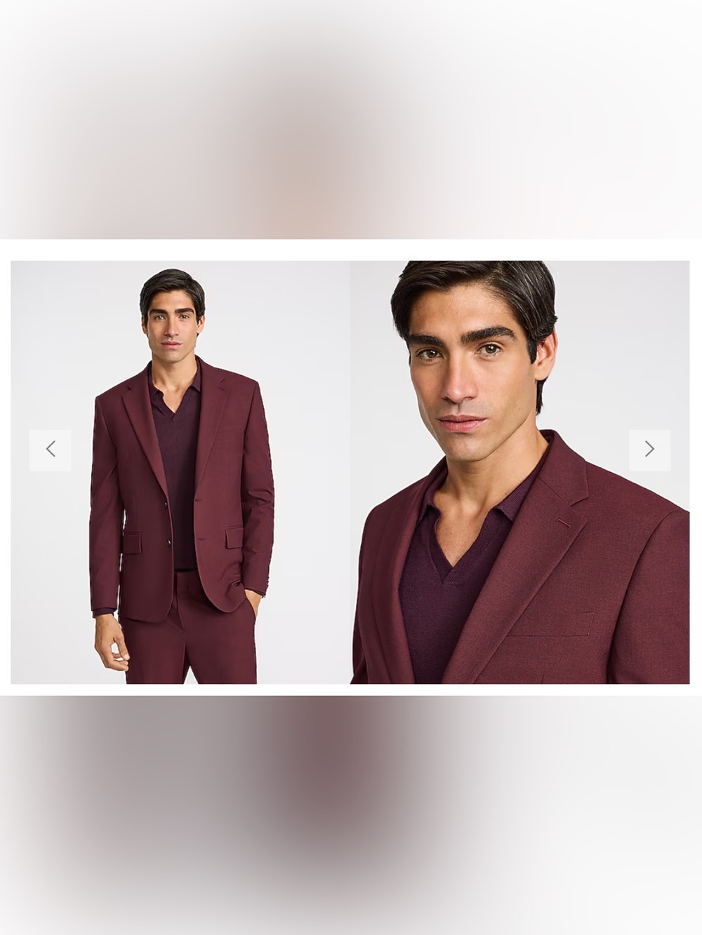 Express Men's Wine Red Blazer - Modern Tailored Sport Coat 42L & Pants 34x34